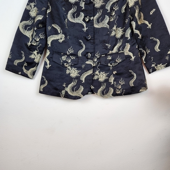 Boston Proper Novelty Print asian inspired fitted blazer Size 6 - Picture 4 of 6